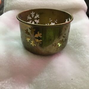 Gold Snowflake Candle Holder